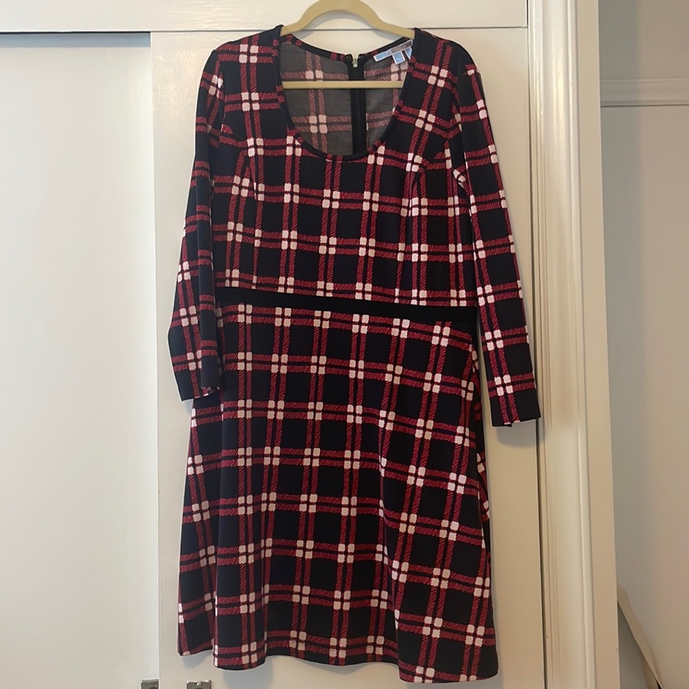 Draper James Red, Black & White Fit & Flare Dress XL